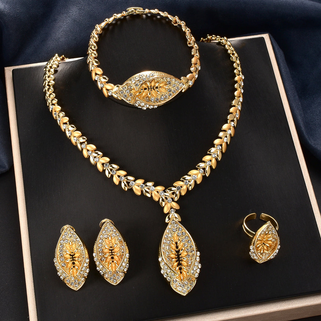 Royal Gold Floral Jewelry Set