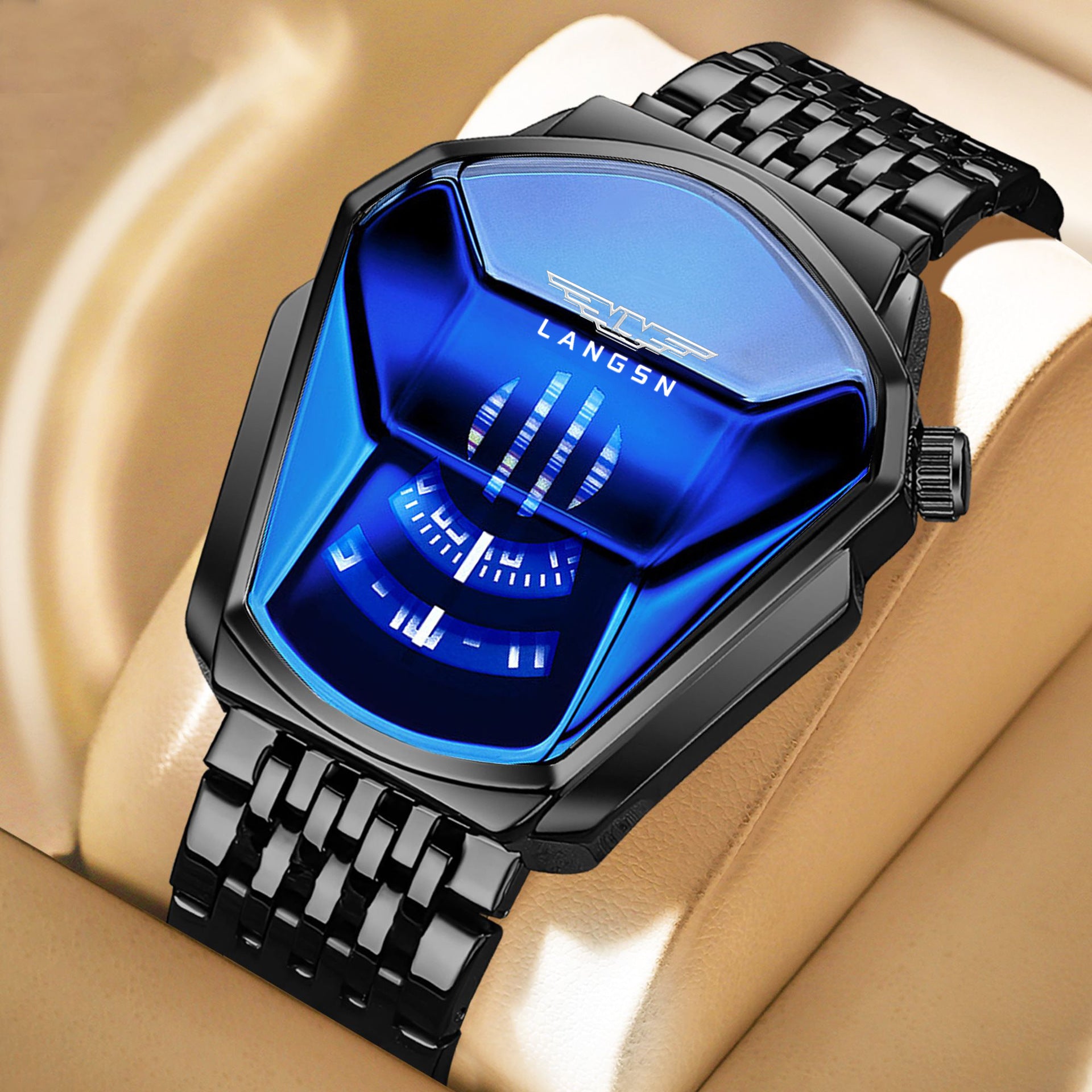 LANGSN™ Futuristic Crystal Dial Premium Quartz Watch