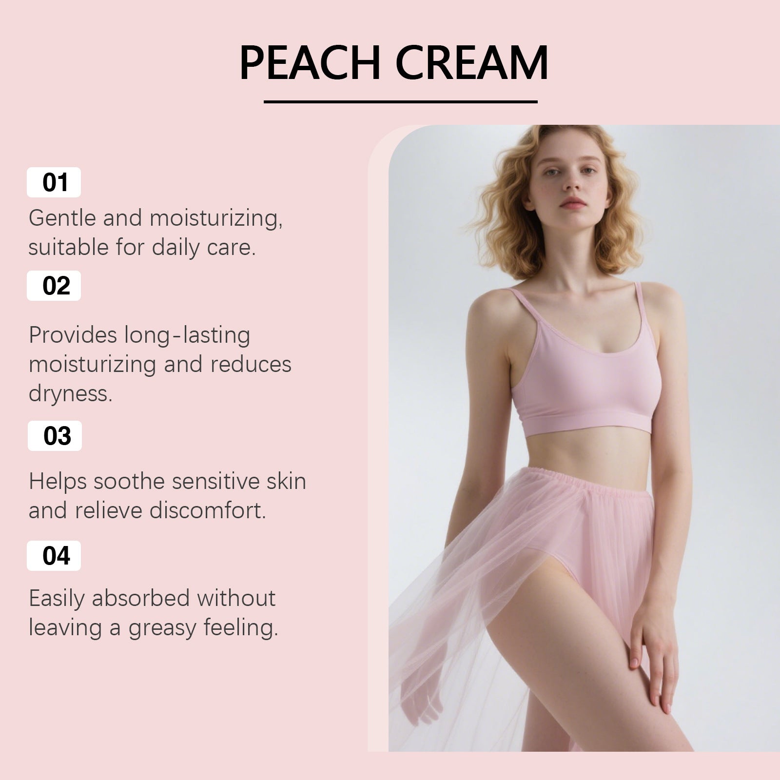 Laniska Peach Intimate Care Moisturizing Cream – Gentle Hydration & Comfort Formula (50g)