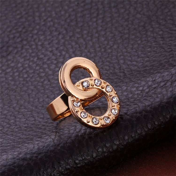 Luxury Interlock Chain Rhinestone Jewelry Set