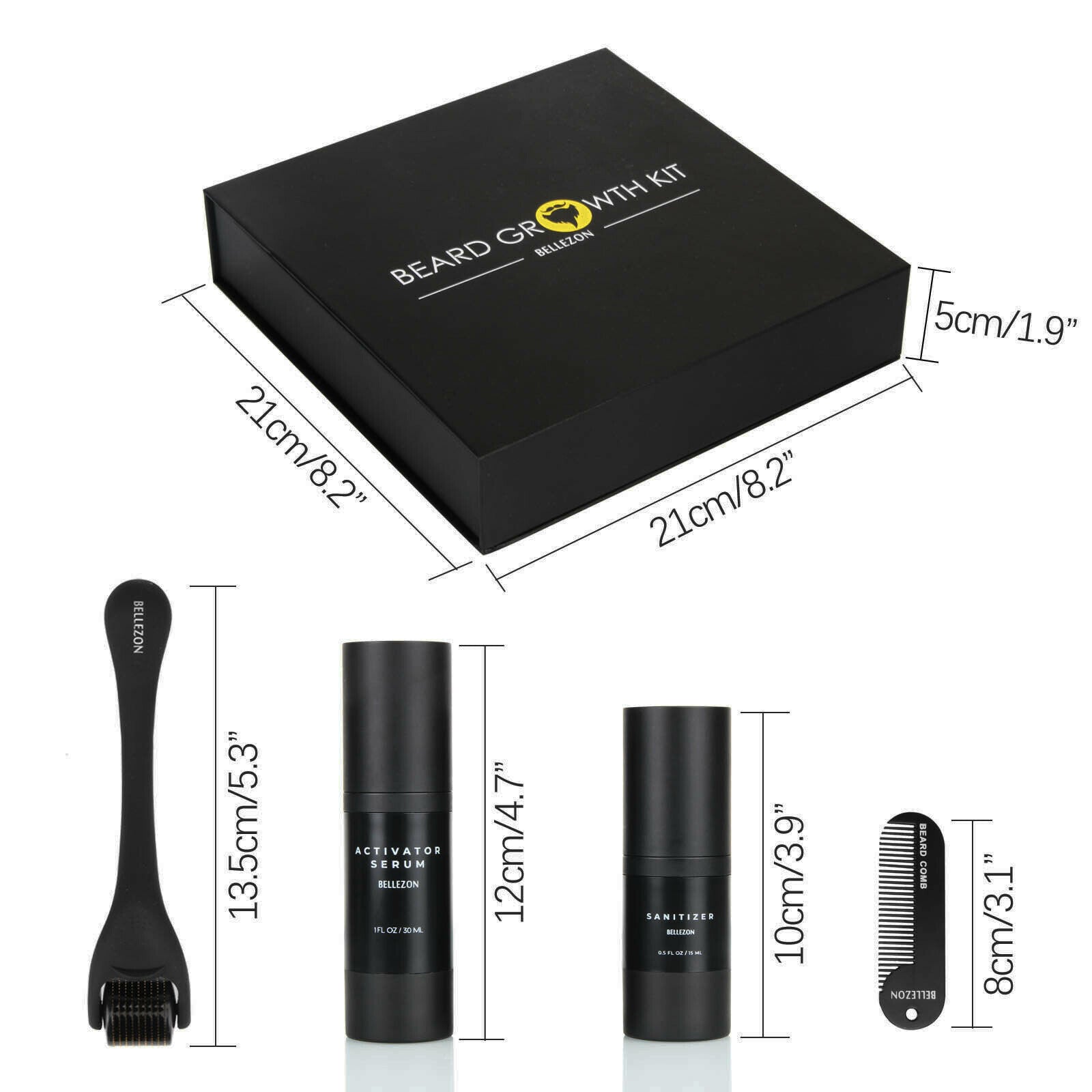 BELLEZON Beard Growth Kit – Advanced Microneedle Beard Growth System