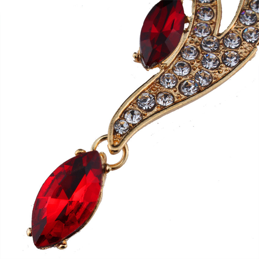 Royal Ruby Crystal Luxury Jewelry Set