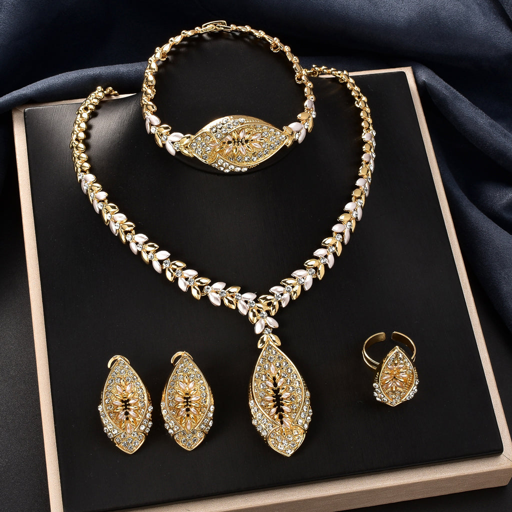 Royal Gold Floral Jewelry Set