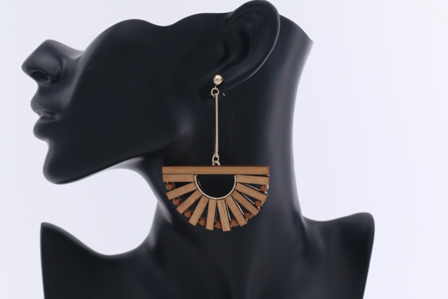 Premium Bamboo-Inspired Geometric Earrings
