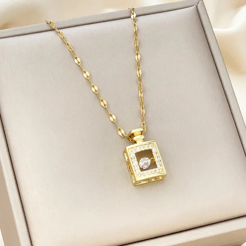 Aurelia Prism Cube Pendant Necklace