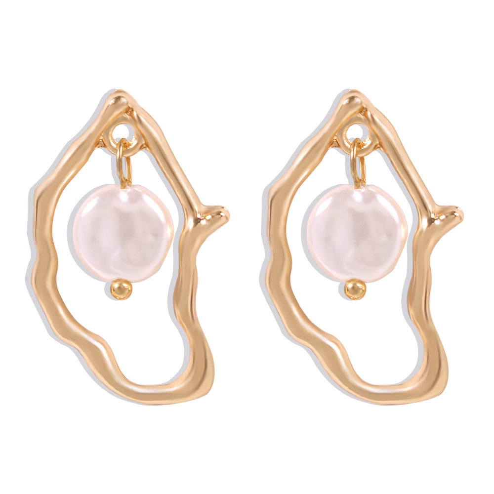 Irregular Pearl Statement Earrings