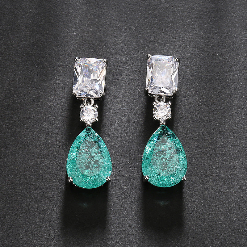 Water Drop Zircon Stud Earrings