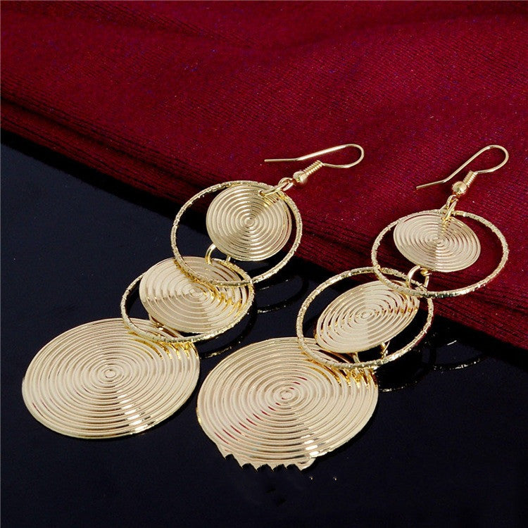 Spiral Circle Geometric Drop Earrings