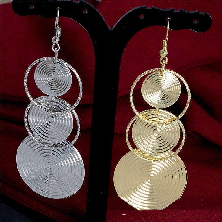 Spiral Circle Geometric Drop Earrings