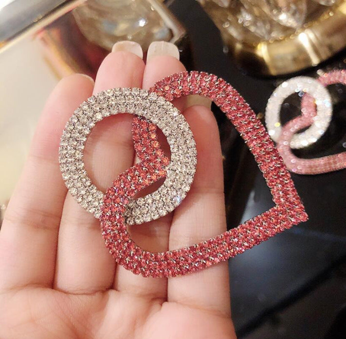 Double Heart Crystal Earrings – Love Meets Luxury