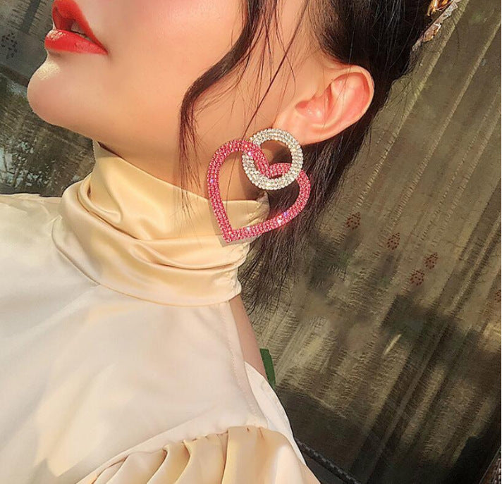 Double Heart Crystal Earrings – Love Meets Luxury