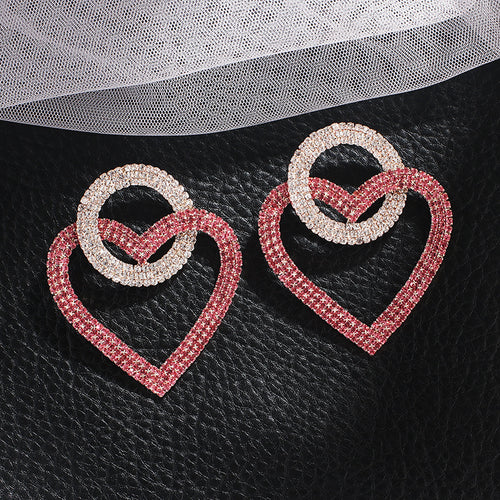 Double Heart Crystal Earrings – Love Meets Luxury