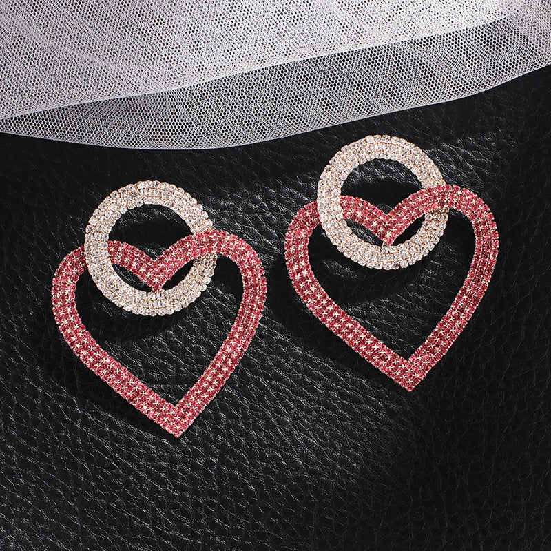 Double Heart Crystal Earrings – Love Meets Luxury