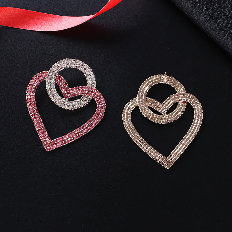 Double Heart Crystal Earrings – Love Meets Luxury