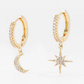 Moon & Star Crystal Hoop Earrings – Shine Like the Night Sky