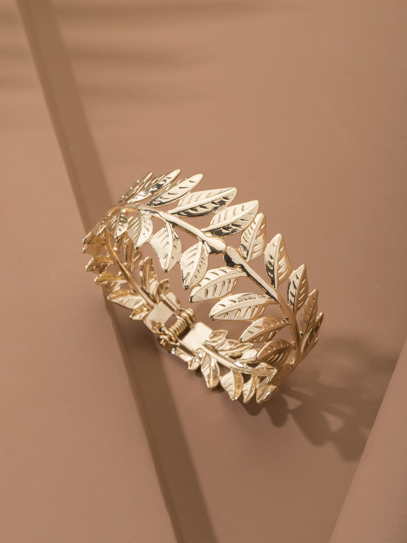 Glossy Gold Open Cuff Statement Bracelet