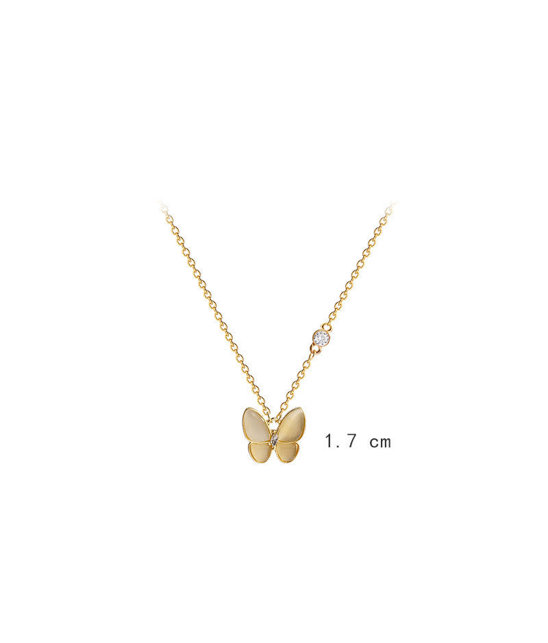 Lunaria Opal Butterfly Necklace