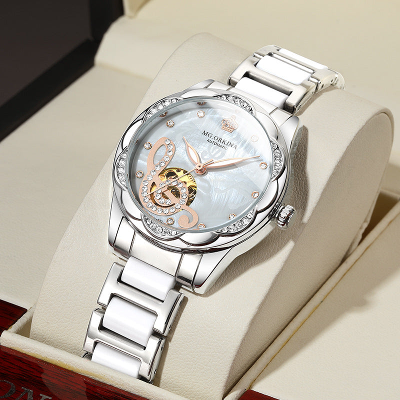 MG.OR KINA- Diamond Automatic Women’s Watch (Emerald Luxe Mechanical Edition)