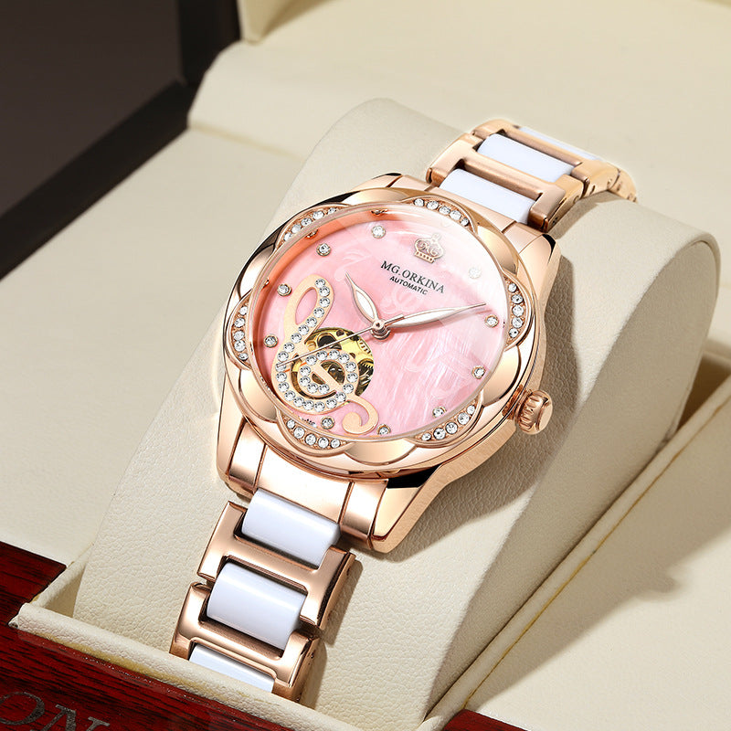 MG.OR KINA- Diamond Automatic Women’s Watch (Emerald Luxe Mechanical Edition)