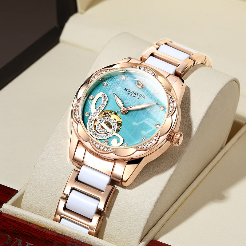MG.OR KINA- Diamond Automatic Women’s Watch (Emerald Luxe Mechanical Edition)