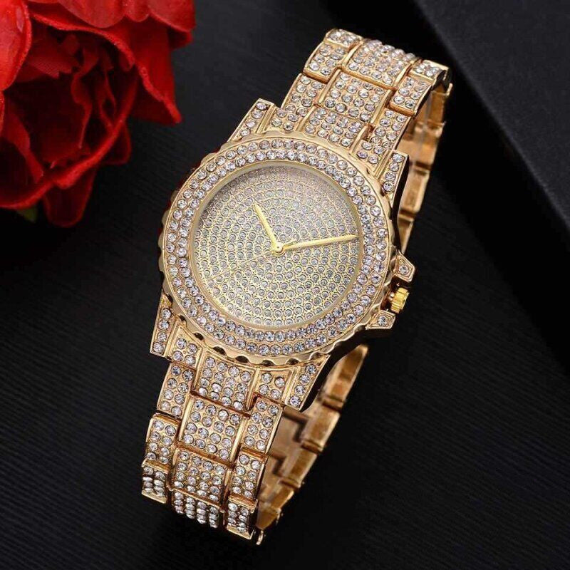 Luxury Diamond Watch & Pearl Jewelry Set