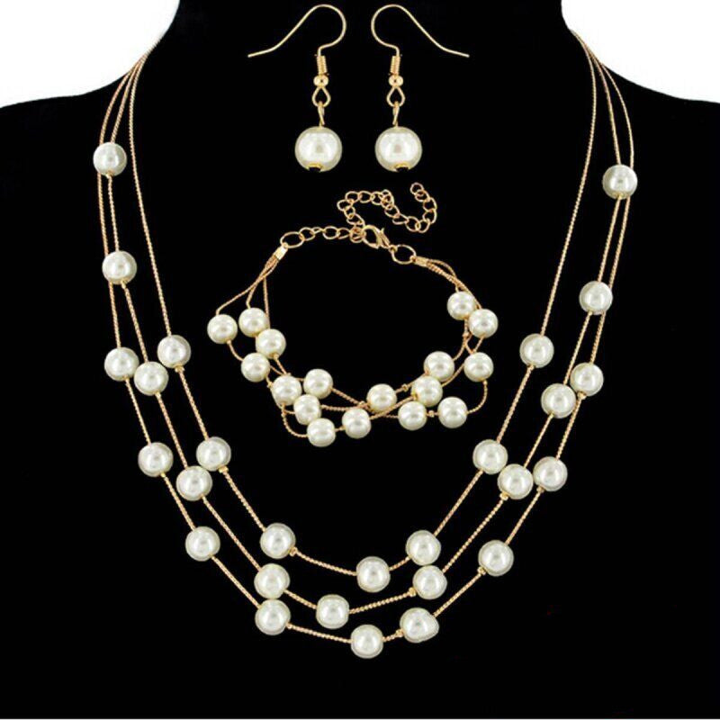 Luxury Diamond Watch & Pearl Jewelry Set