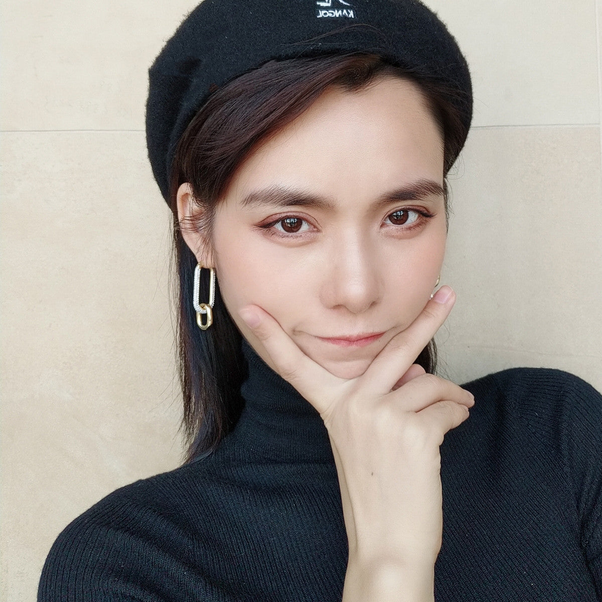 Premium Double Ring Asymmetric Earrings