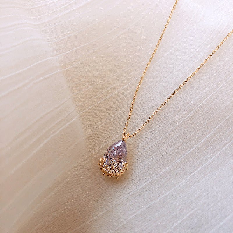 Aurelia Crystal Water Drop Necklace
