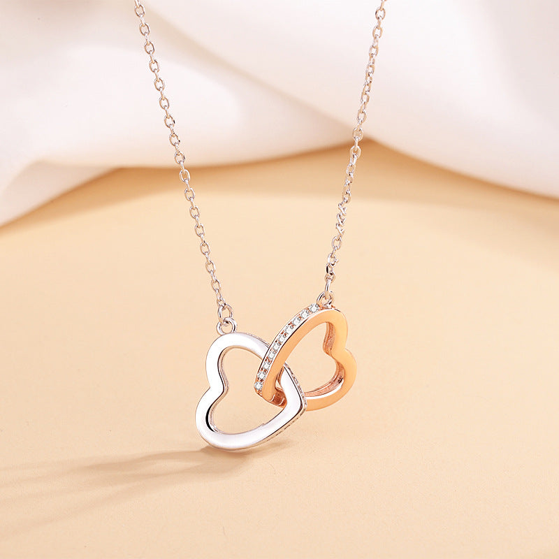 Soulmate Double Heart Silver Necklace