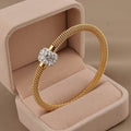 Luxury Gold Mesh Diamond Charm Bracelet