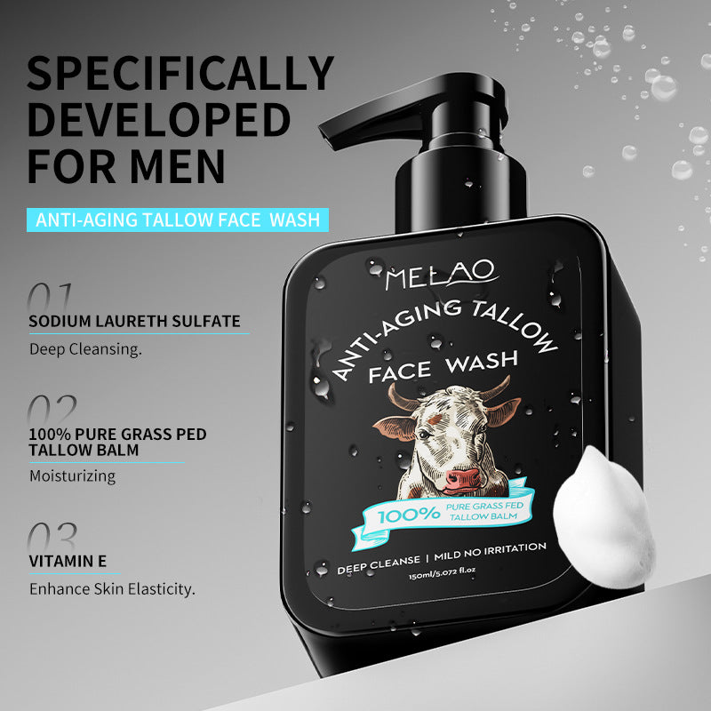 MELAO-Men’s Tallow Deep Clean Face Wash