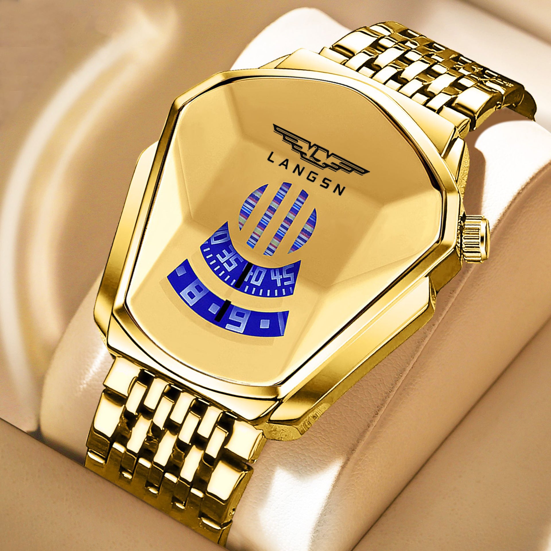 LANGSN™ Futuristic Crystal Dial Premium Quartz Watch
