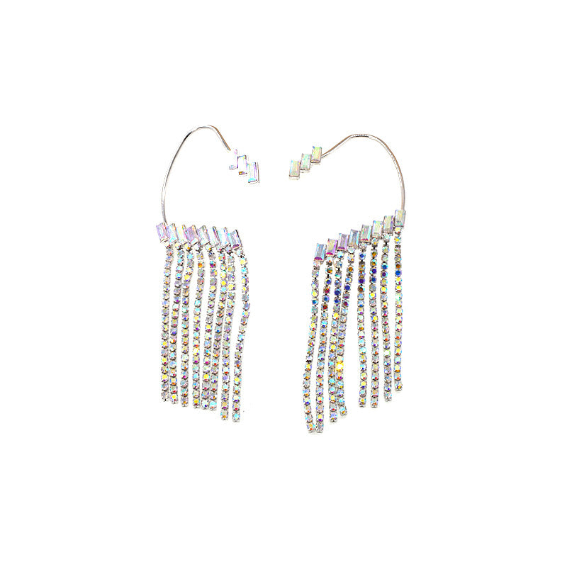 Ultra Premium Retro Star Rhinestone Tassel Earrings