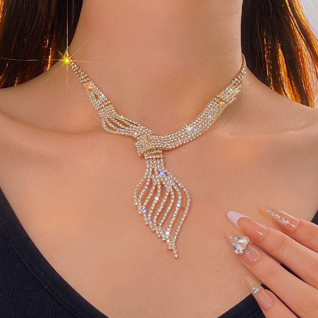 Luxury Rhinestone Clavicle Jewelry Set