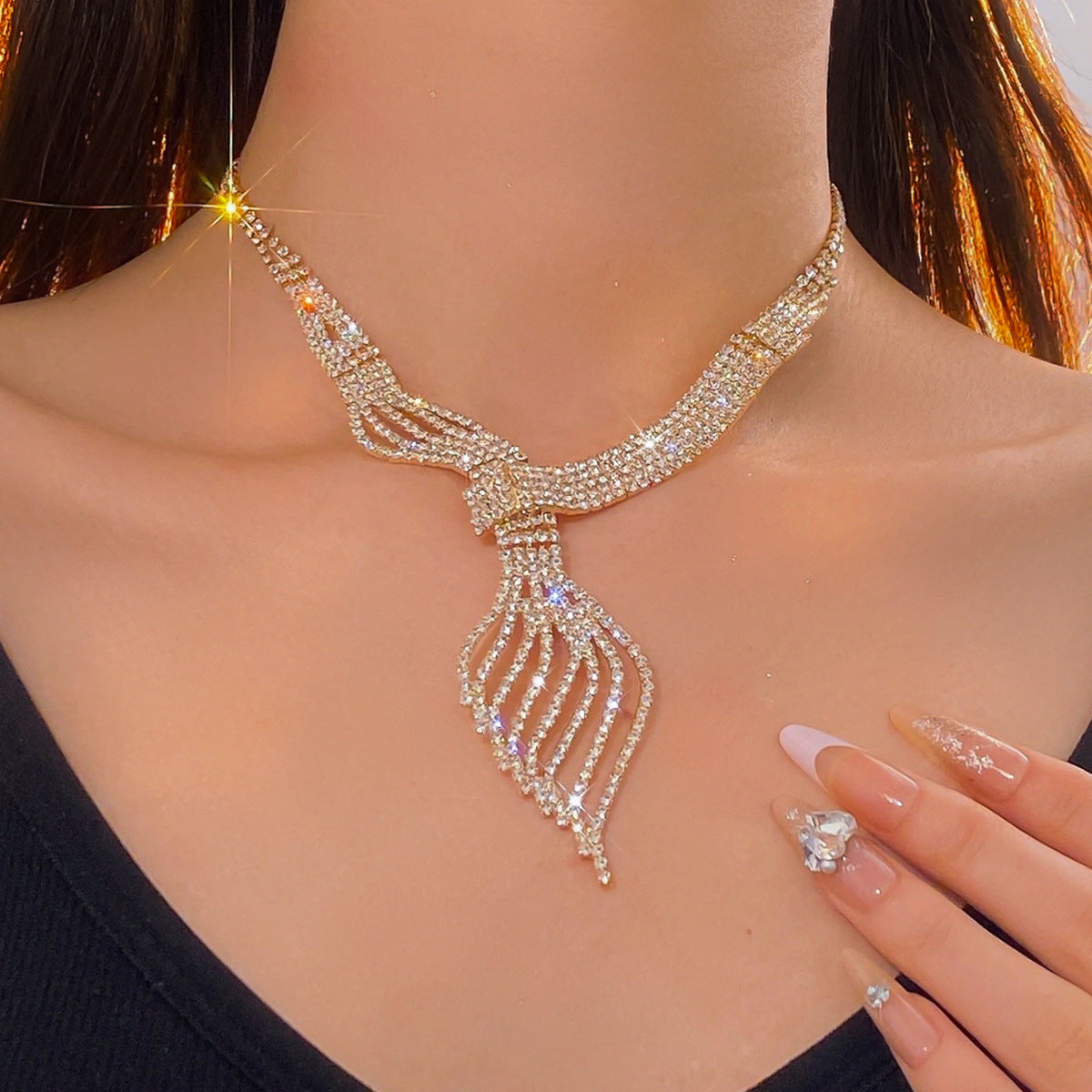 Luxury Rhinestone Clavicle Jewelry Set