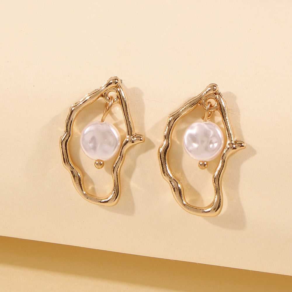 Irregular Pearl Statement Earrings