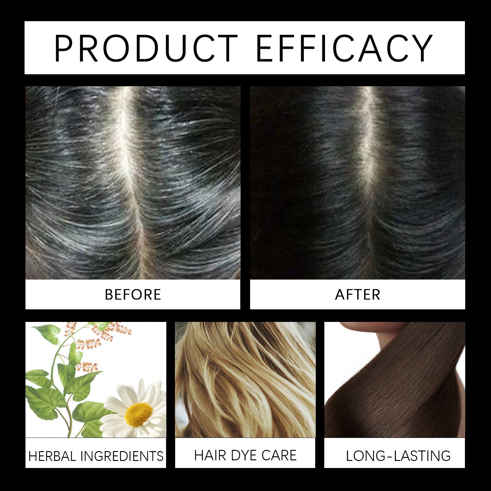 HOEGOA- Herbal Black Hair Dye Shampoo
