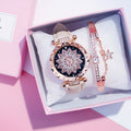 AURÉLIA Luxury Watch & Bracelet Set (Floral Diamond Edition)