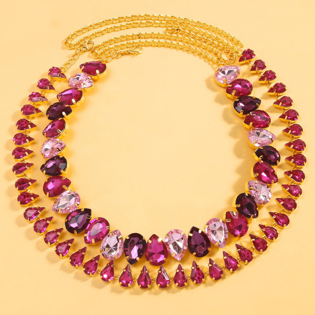Royal Drop Crystal Statement Necklace