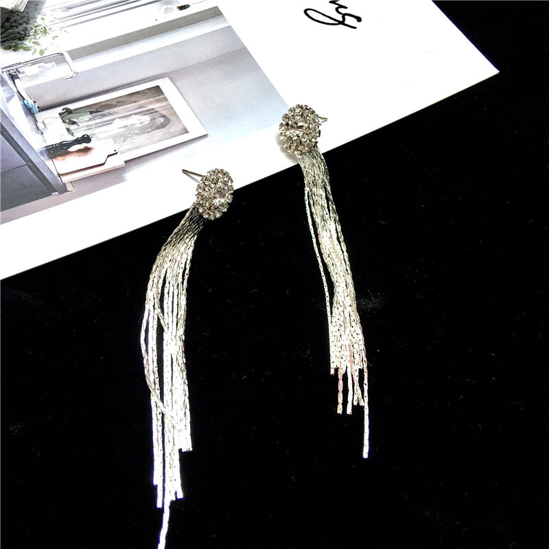 Premium Crystal Tassel Earrings