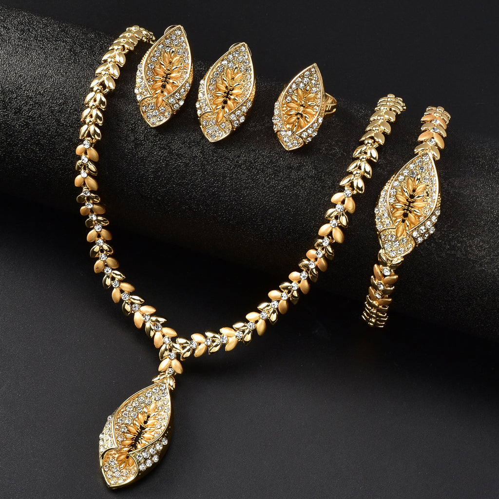 Royal Gold Floral Jewelry Set