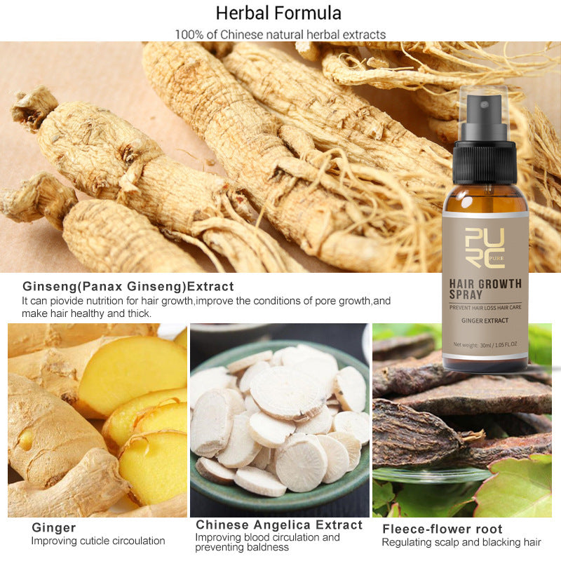 PURE™ Herbal Hair Growth Spray (Ginseng & Ginger Formula)