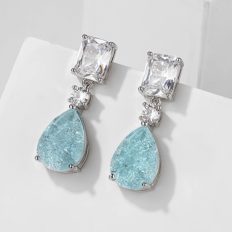 Water Drop Zircon Stud Earrings