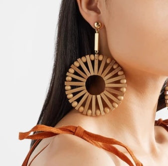 Premium Bamboo-Inspired Geometric Earrings