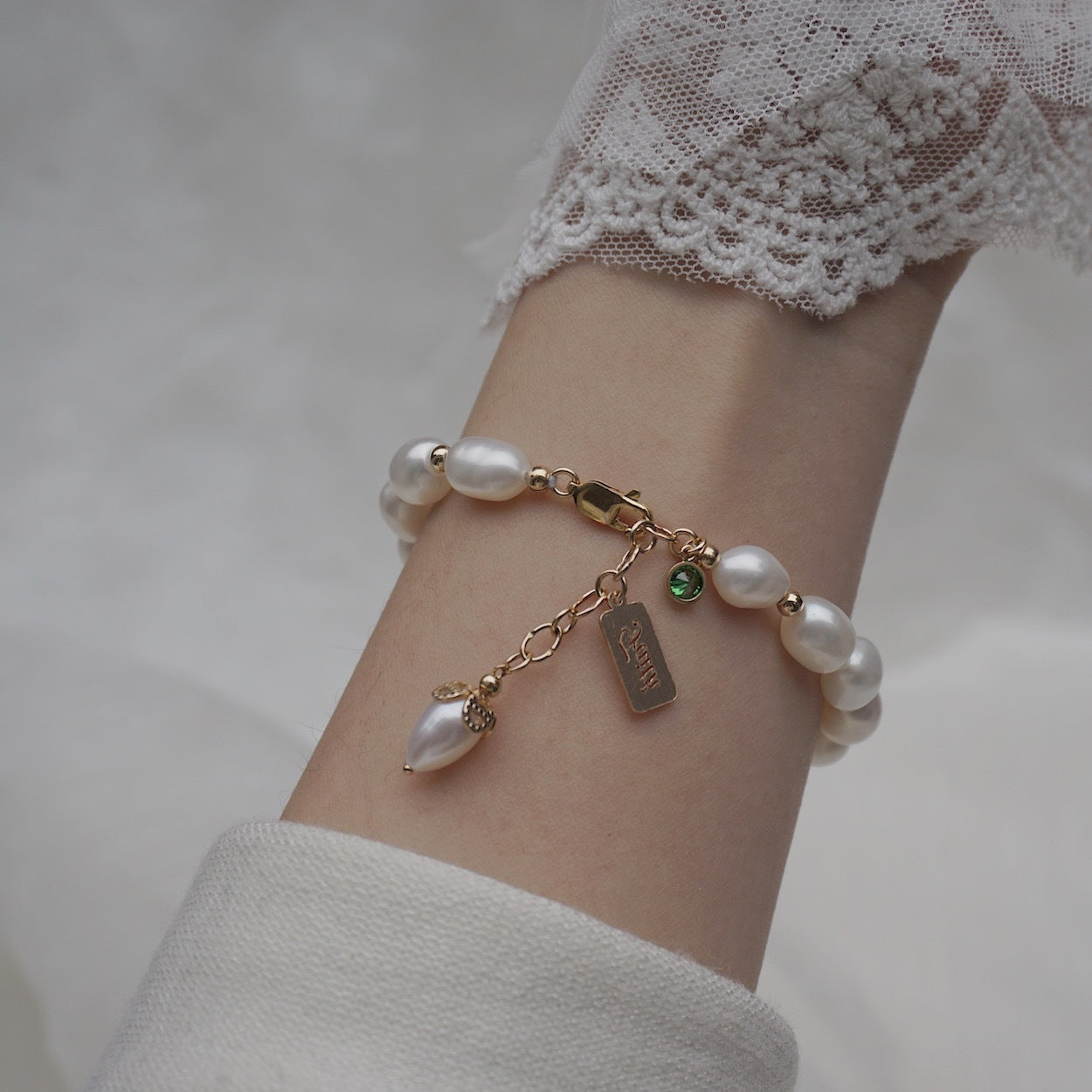 Zodiac Pearl Charm Bracelet