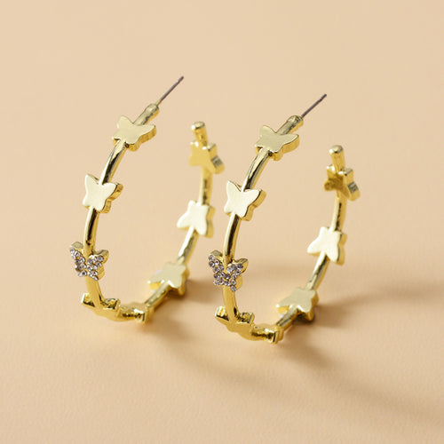 Butterfly Hoop Earrings – Bold Style with a Touch of Elegance