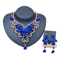 Royal Teal Crystal Statement Jewelry Set