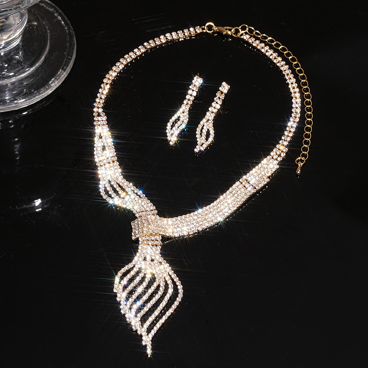 Luxury Rhinestone Clavicle Jewelry Set