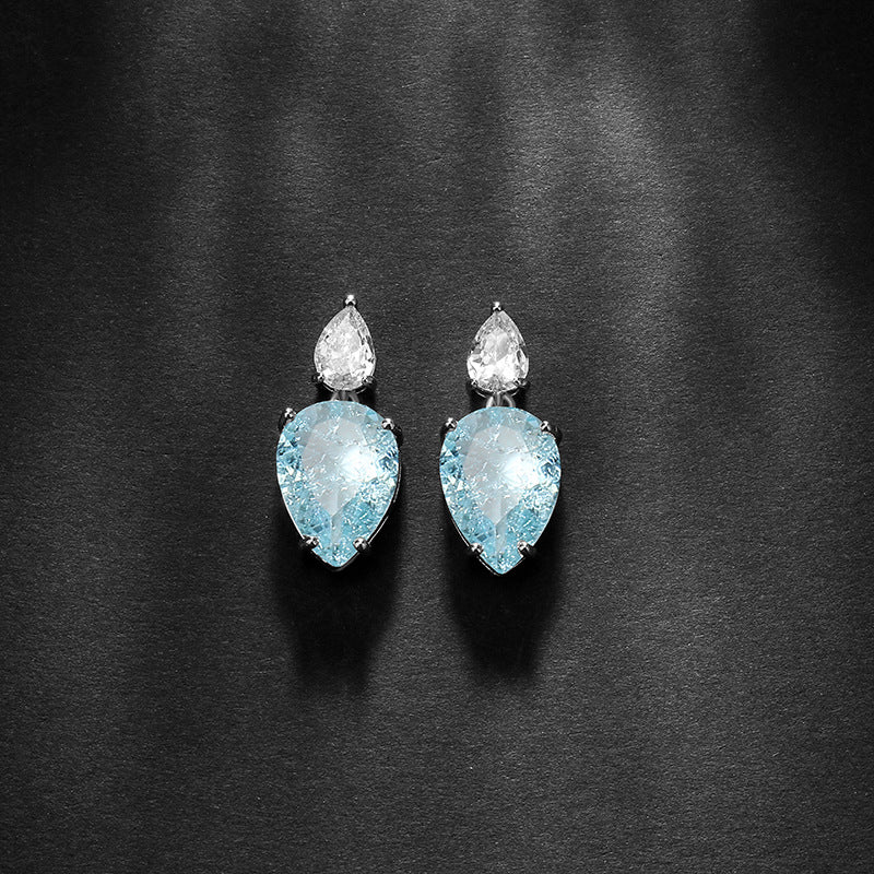 Water Drop Zircon Stud Earrings