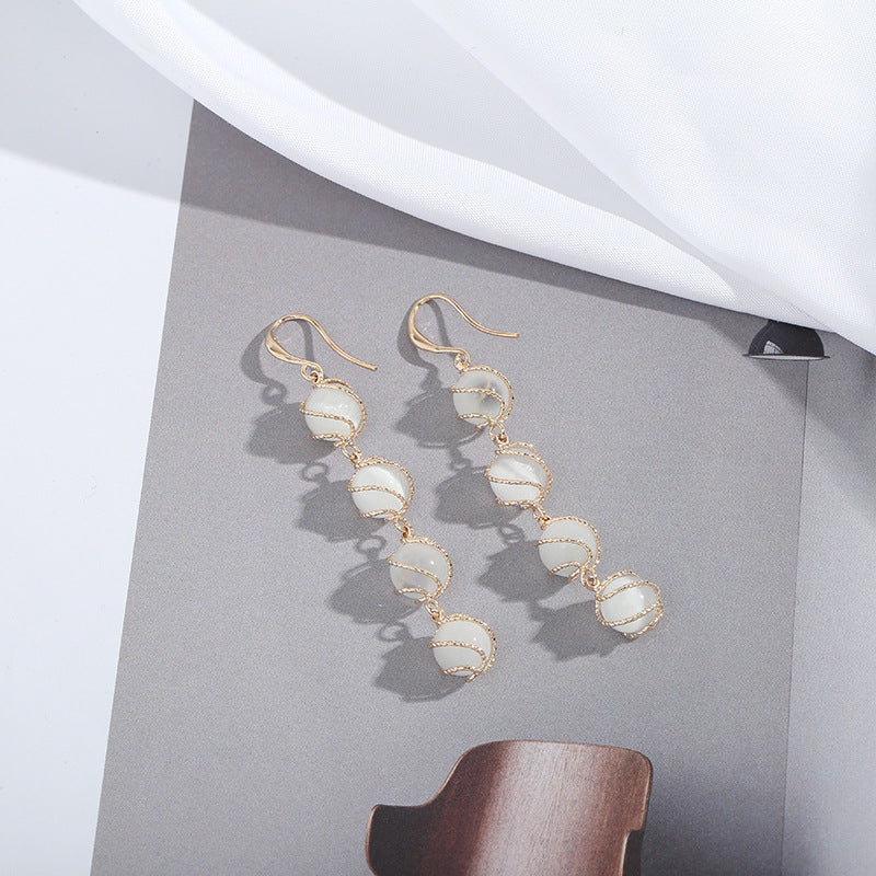 Irregular Resin Zircon Earrings